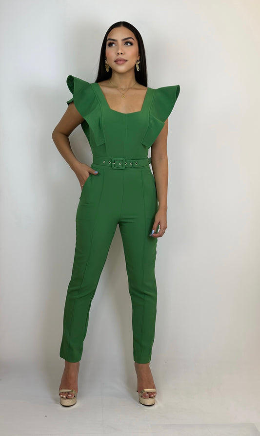 Liv Tailored Jumpsuit with Covered Belt