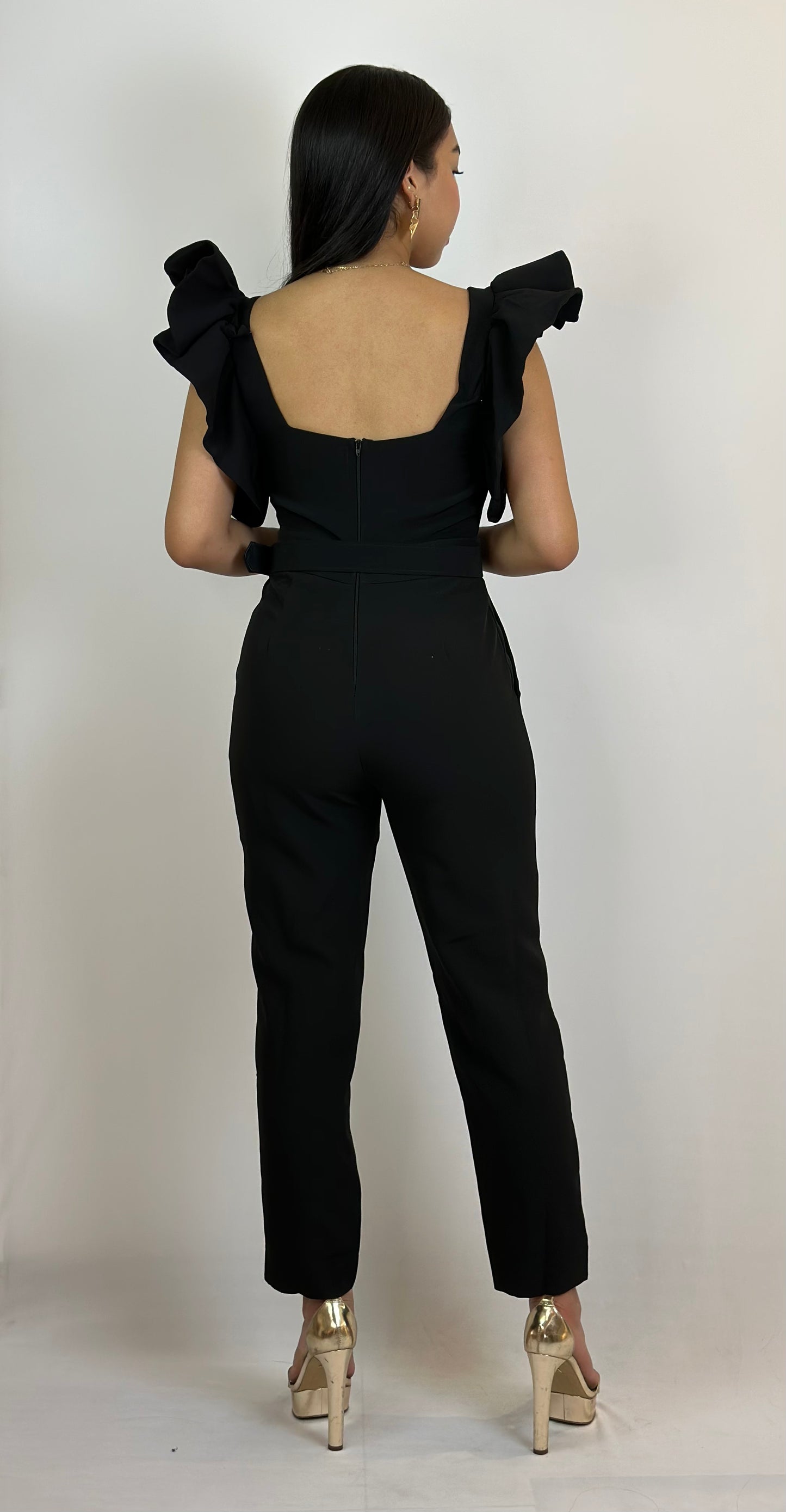 Amie Tailored Jumpsuit with Structural Ruffle Detail